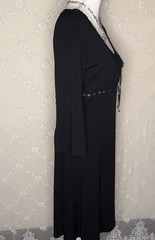 VTG Max Studio Rayon Blend Little Black Opaque Dress Bell Sleeves Medium 36 Bust