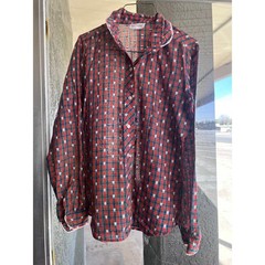Vintage plaid Carousel button down top size medium