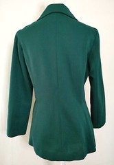 Vintage 80s Green Polyester Blazer Jacket Homemade Womens S/M Grannycore