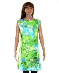 Vintage 60s-70s – ALEX COLMAN of California Mod Green Yellow Blue MIni-Dress