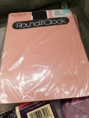 Lot 9 Vintage Round The Clock Encore Silkies Sheer Pantyhose Queen Size 3X 4X