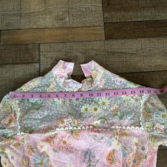 VINTAGE Sheer Floral Maxi Dress Wmns S Pastel Pink Long Sleeve Cottagecore #2B5