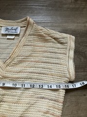 Vintage Malouf of Dallas Women Knit Midi Dress Striped V-Neck Elastic Waist Sz 8