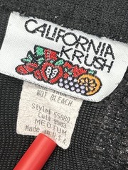 Vintage 90s California Krush Pants Womens M Black Abstract High Waist USA Retro