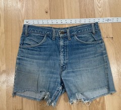 VTG 1970s Levi’s Blue Denim Cut-Off Shorts Size 34 Cotton Pockets Frayed Hem