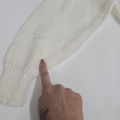 VTG 1980s Sheseido Pastel Sweater M White Blue Pink Lurex Chenille Pearls Fairy