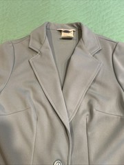 Vintage 70S Women’s Skirt Suit Ice Blue Polyester Knit SEARS Size 10 GROOVY