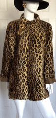 Christian Lacroix Luxe Vintage Reversible Leopard Print Coat Brown 1988
