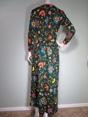 Vintage 1970s Maxi Dress Gero Paris Creation Originale Floral Polyester