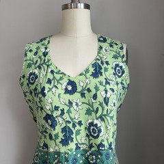Vintage 1970’s Elephant, Donkey & Floral Cotton Block Print Sun Dress India S/M