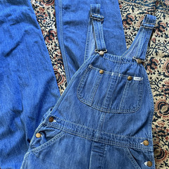 Vintage Lee Overalls Pants Womens Small Blue 1970s Denim Bib Suspenders USA