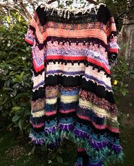 Vintage Handmade Crochet Knit Sweater Jacket OOAK Free Size