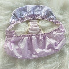 Silky Nylon Panty Sheer Lilly Purple Bikini Sissy Lace Brief Sz. 7-8 Hip 38-42″