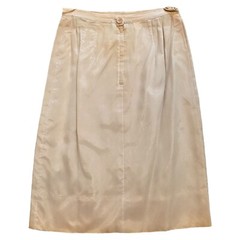 Vintage 60s 70s L’Aiglon Floral Lace Overlay Bow Top A Line Skirt Beige Size 14