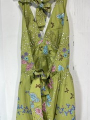 Vintage Alfred Shaheen Waikiki Hawaii Butterfly Floral Halter Maxi Dress XS/S