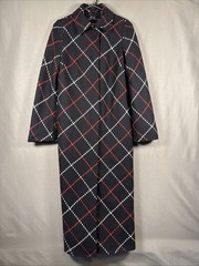 Vintage Lord & Taylor Identity Black Red White Diamond Wool Blend Coat Luxury 6