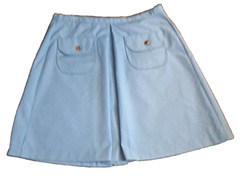 Womens Vintage Tennis Skirt Blue Pleats Pockets Sporty Retro Preppy 1960s M/L