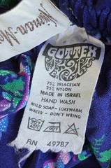 VTG 70s GOTTEX NEIMAN MARCUS DRESS SLEEVELESS TRIACETATE HAWAII PURPLE FLORAL M