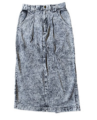 Vtg Vivaldi Skirt Denim Maxi Womens Size 10 28 X 33 Acid Wash Pockets Made USA