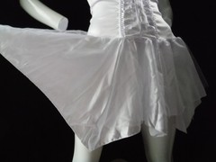 VTG Fredericks of Hollywood 90’s New Sexy!! White Lingerie Dress Tie Up Bodice S