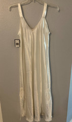 Halston Polyester White (Pearl) Lace Lingerie Nightgown XL Sleeveless With Tag