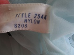 VTG 1950s-1960s CARILLON LITE BLUE BABY DOLL NYLON FRILLY LINGERIE NITEY SET med