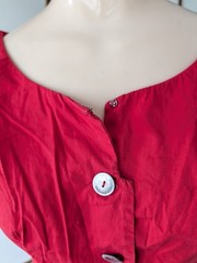 Vtg Best & Company 5th Ave Red Cotton 1930s/40s Top Blouse Pin-up Sz XS/S LOOK