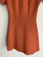 M Vintage College Girl New York Orange Matelasse Paisley Scooter Mod 60s Retro