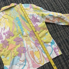 Vintage Averardo Bessi Italy 2pc Cotton Set Blazer/ Top Psychedelic Floral Sz 12