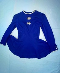 VTG 50S 60S WOMENS S BLUE CHEERLEADER MAJORETTE SCHOOL UNIFORM MINI DRESS