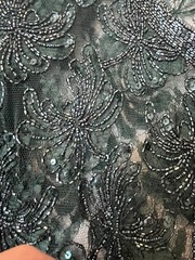 Vintage Brilliante by J.A. Emerald Green Beaded Lace Evening Jacket Sz 2X Formal