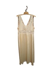 Vintage Smart Fit Sleeveless Chemise Gown Ladies 44 Champagne Slip Nightie Lux
