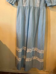 VTG 70’s 80’s Blue Prairie Dress Doni Girl Of California Cottagecore Maxi Small