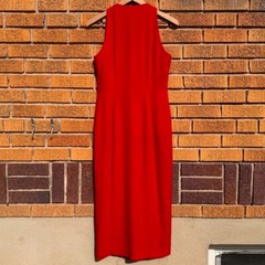 VINTAGE 1980’s Ann Taylor Wool Dress – Womens Size 6 – Red – Sleeveless – AS IS