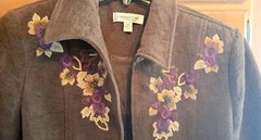 Gorgeous Vtg Coldwater Creek SouthWestern Blazer 12P Floral Embroidery Cotton