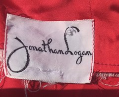 1950s Vtg Johnathan Logan Party Prom Fit Flare Red Dress White Lace Crinoline M