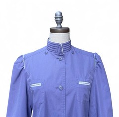 Vintage Partners Lavender Cotton Blend Trench Coat 70’s Flare Retro Cottage