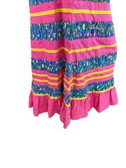 Georgia Charuhas Vintage 1970’s Folkloric Mexican Skirt Pink & Blue Floral Sz 10