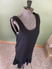 Vintage 80s Black Drop Waist Cocktail Dress Roaring 20s Flapper Taurus II