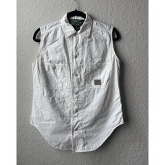 Vintage 80s Rare Woman’s Ralph Lauren Country White Sleeveless Button Up (Small)