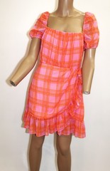 Likely Vintage Havana Mini Dress w Puff Sleeves Size 6