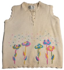 Vintage Joyce Lane Virgin Wool Sweater Vest Women’s M Floral Hand Loomed