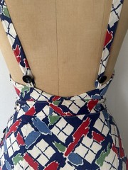 Vintage 1930s 40s Side Button Dress Beach Playsuit Women’s Size Small