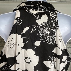 VTG 90s DBY LTD Women’s Black Floral Hawaiian Print Sleeveless Midi Dress Sz 7/8