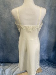 Vtg 50s 60s Barbizon Ariel Tafredda Full Slip White Taffeta Side Zip Fits XS/S