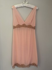 Vtg Emilio Pucci Formfit Rogers Pink Lace Nightgown Robe M medium Peignoir EUC