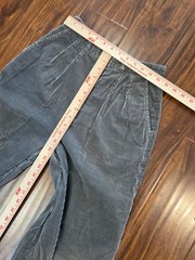 Vintage 70s Chemin De Fer Corduroy High Waisted Pants Gray Size 24
