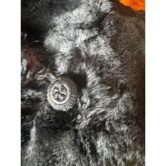 VTG 30s Sonnenfelds Black Sheared Lamb Red Fox Fur Coat Art Deco Hollywood S/M