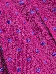Vintage Purple Polka Dot Terry Cloth Bathrobe Robe Belted Shawl Collar Cotton