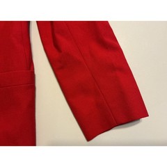 Burberrys Vintage Red Wool Skirt Suit Double Breasted Blazer Pleated Skirt Sz 6